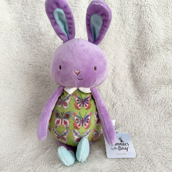 Bunnies By The Bay Purple Rabbit Butterflies On Body Plush Stuffed With Tag - Picture 1 of 5